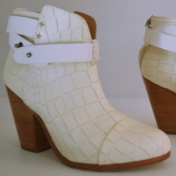 rag & bone Shoes - rag & bone Women's Booties, Leather, White, Size 6